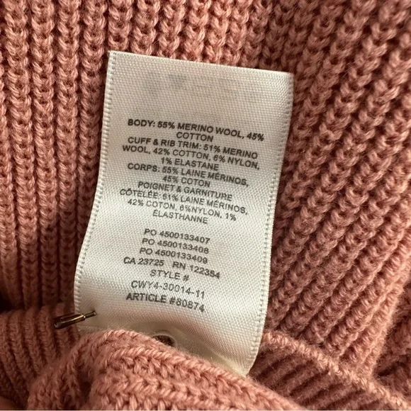 Wilfred Aritzia Sweater Cropped Pink Ribbed Knit Wool Dainty Size Extra Small - Picture 7 of 8
